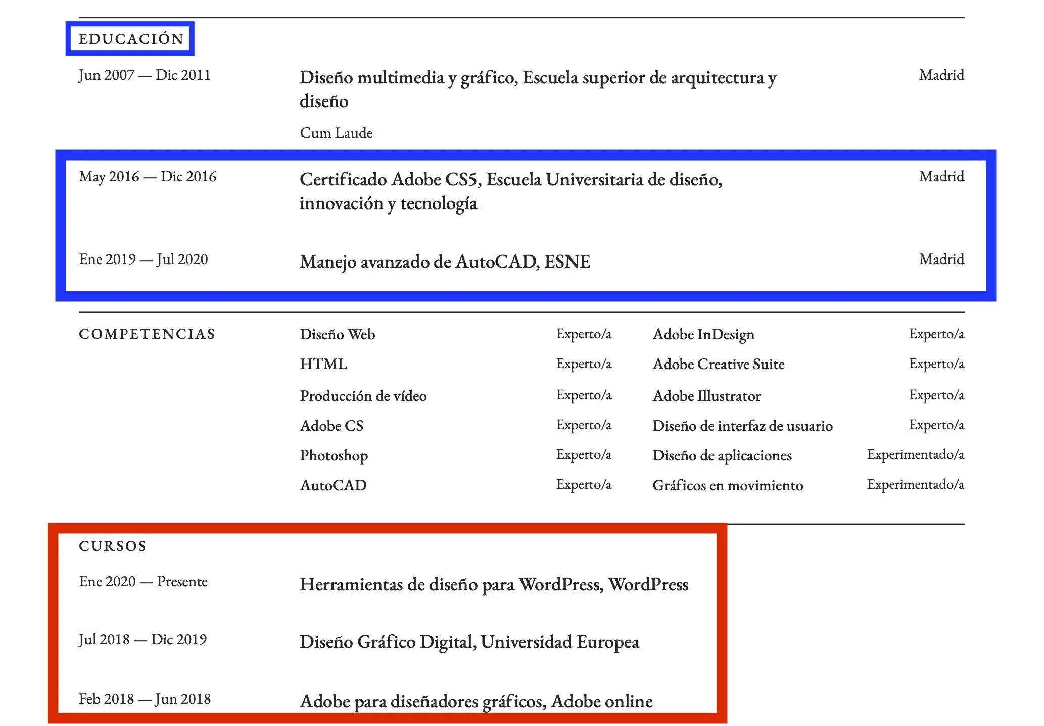 como citar cursos en cv - Cómo agrego un curso de capacitación a mi currículum