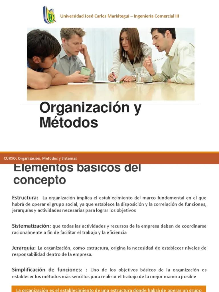 curso de organizacion y metodos - Cuáles son los métodos de organización