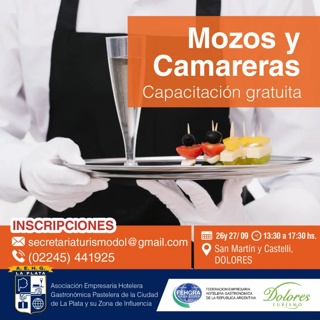 cursos de camarera gratis en buenos aires - Cuánto dura el curso de camarera en Infotep