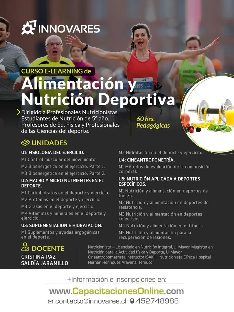 curso de alimentacion deportiva - Cuántos años dura la carrera de nutrición deportiva