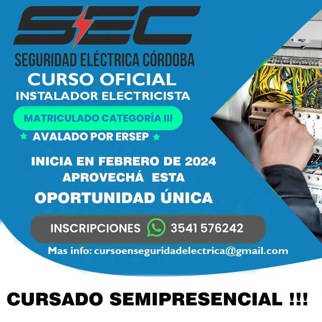 curso electricista matriculado cordoba - Cuántos años hay que estudiar para ser electricista