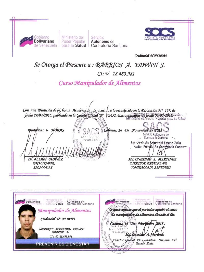 curso manipulacion de alimentos venezuela - Dónde dicta el curso de manipulación de alimentos en Valencia