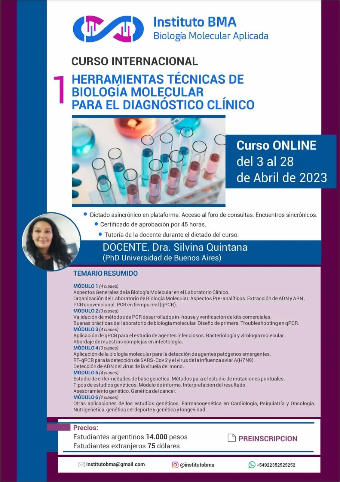 cursos de biologia molecular para tecnicos de laboratorio - Dónde estudiar biología molecular