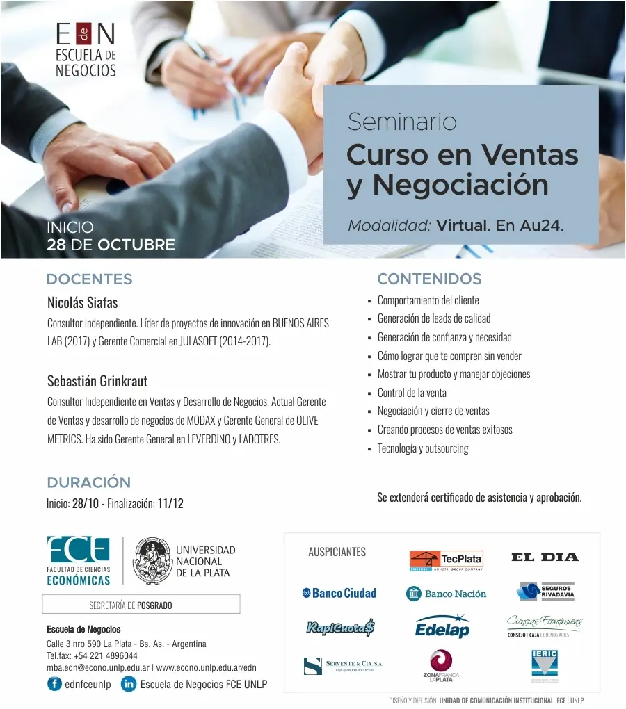 curso de ventas buenos aires - Dónde estudiar ventas en Buenos Aires