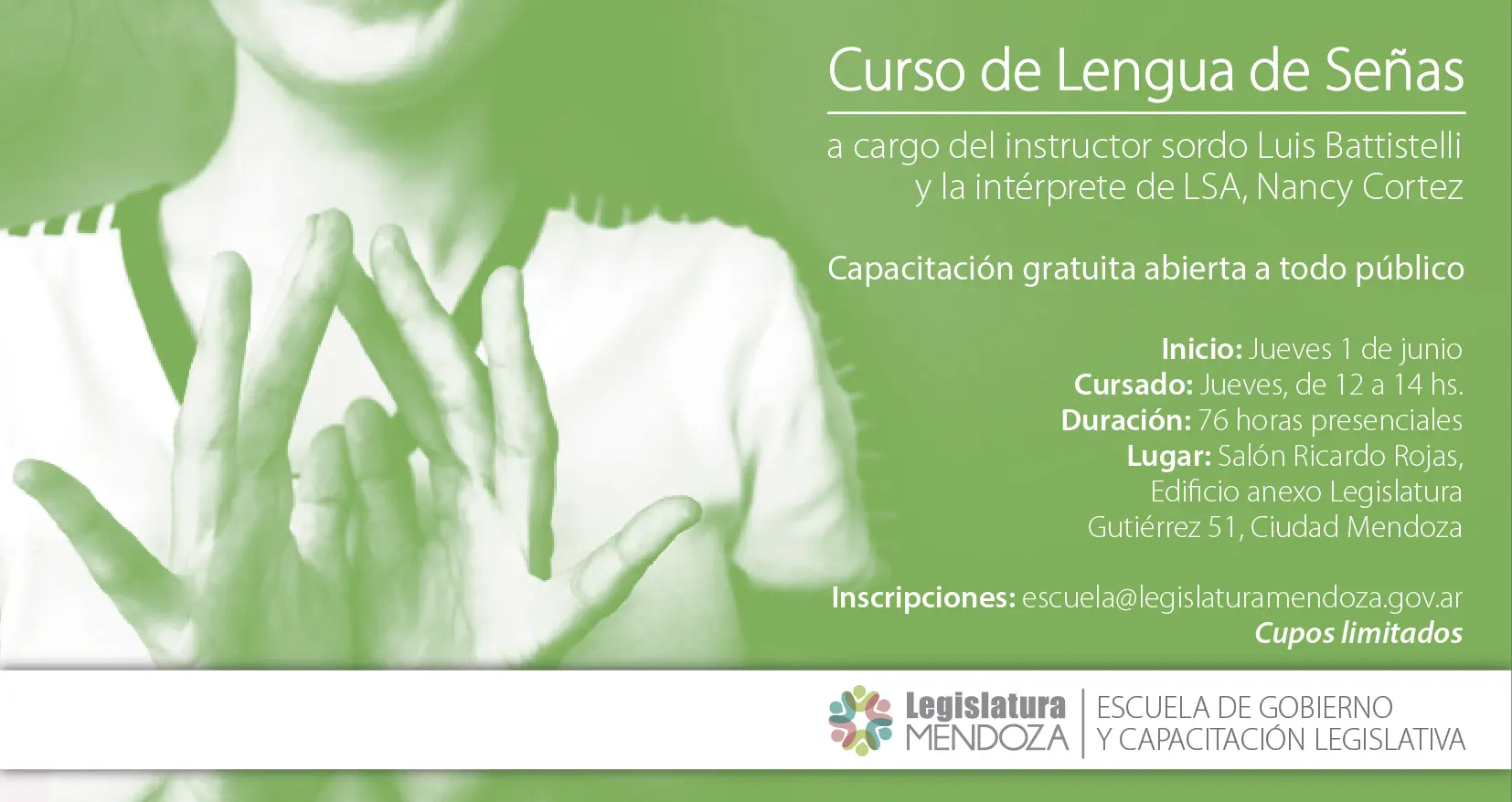 curso de lengua de señas gratis en mendoza - Dónde puedo aprender lenguaje de señas en Mendoza