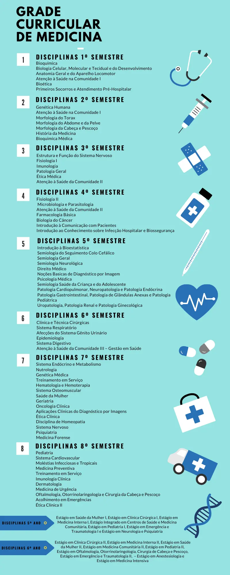 materias do curso de medicina - Qué clases toman los estudiantes de medicina