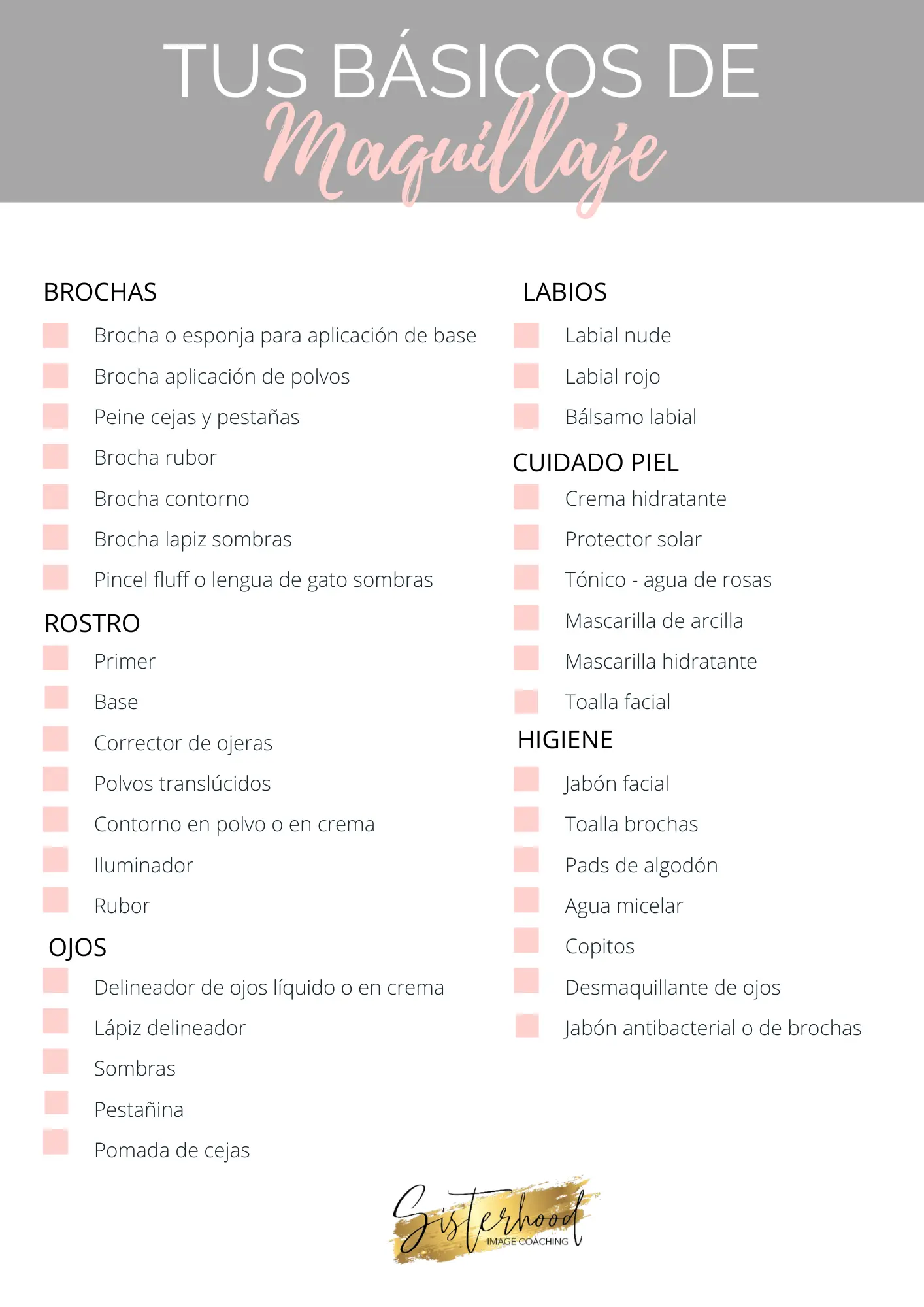 lista de materiales para curso de maquillaje - Qué contiene un kit de maquillaje completo