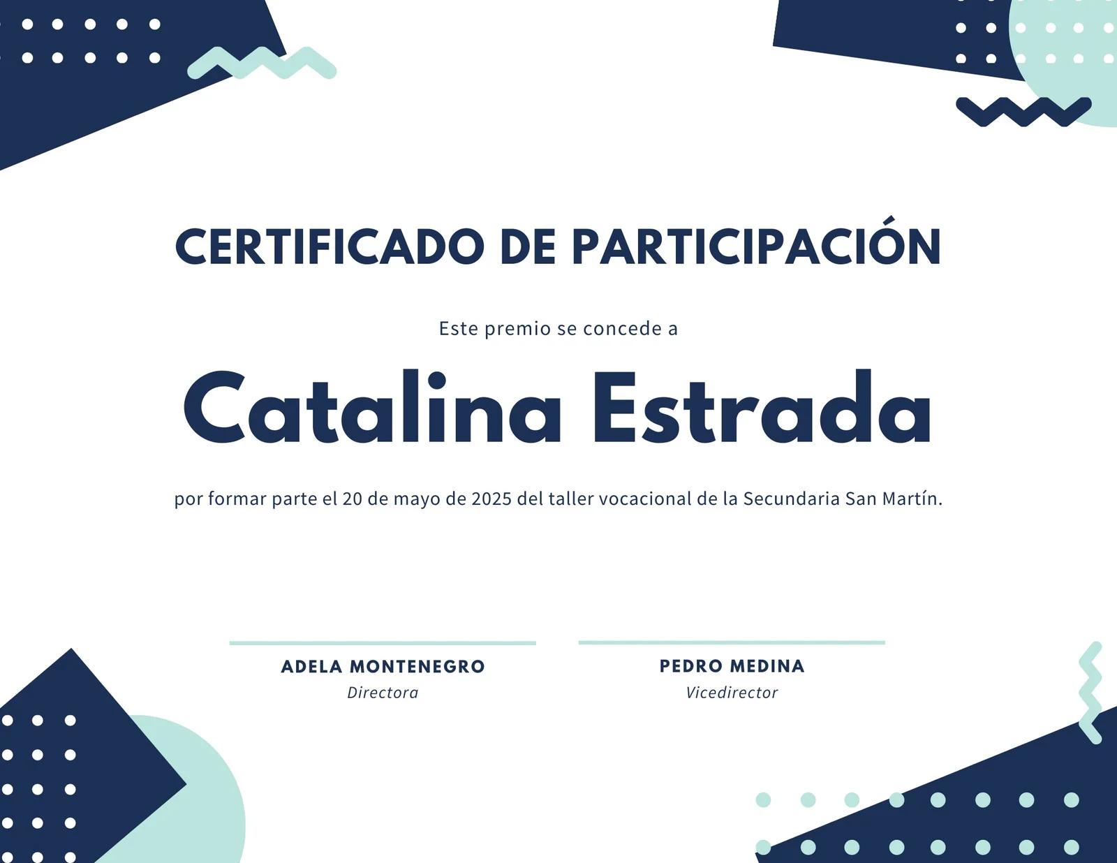 ejemplo de certificado de participacion en un curso - Qué debe decir un certificado de participación