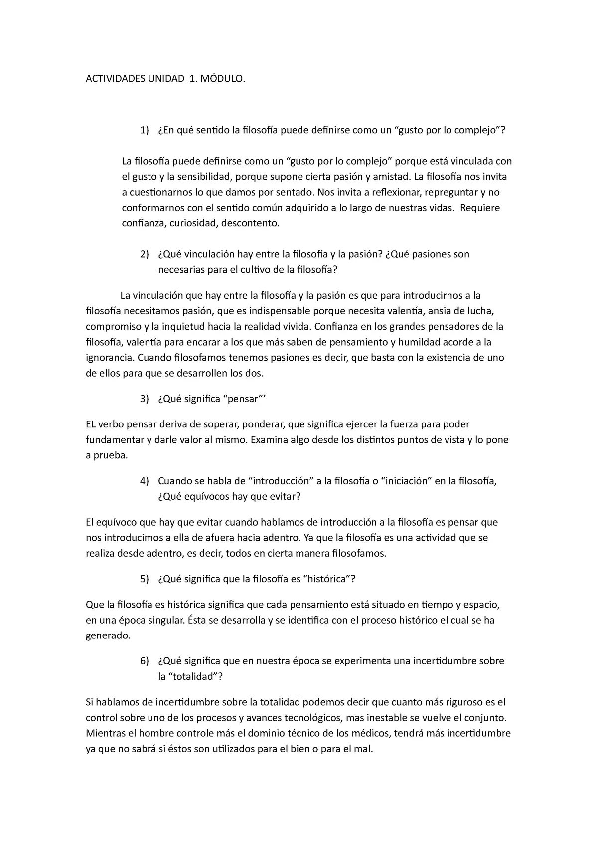 examen de filosofia unlam curso de ingreso - Qué equivocos hay que evitar en la introducción a la filosofía