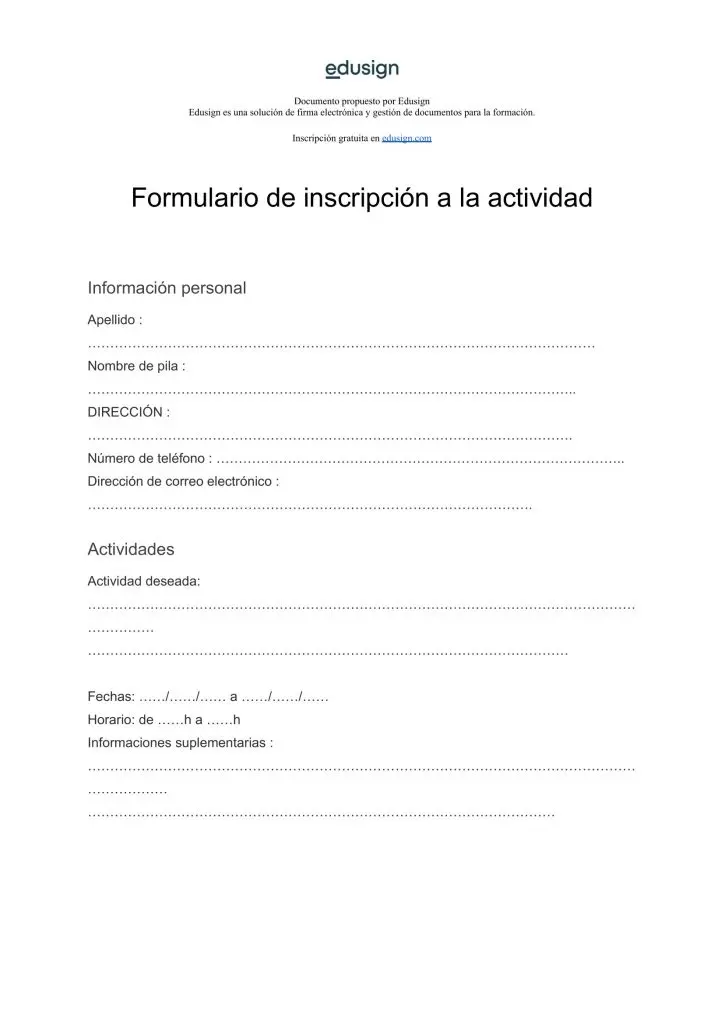 formulario de inscripcion a curso - Qué es el formulario de inscripción