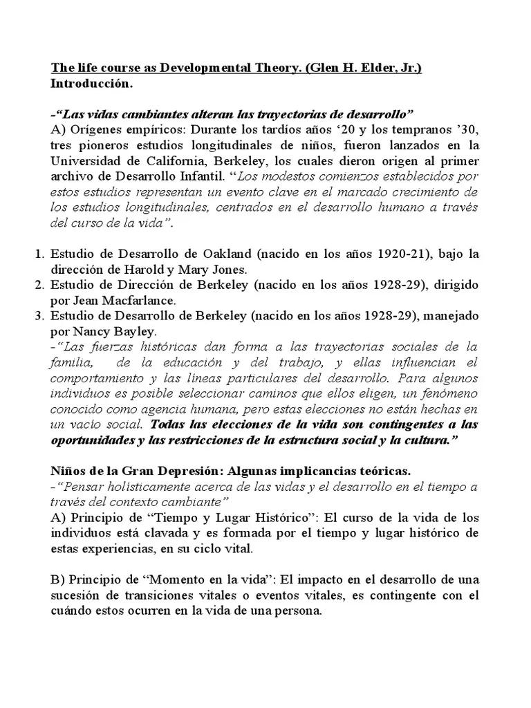 glen elder curso de vida - Qué es la teoría de la perspectiva del curso de vida