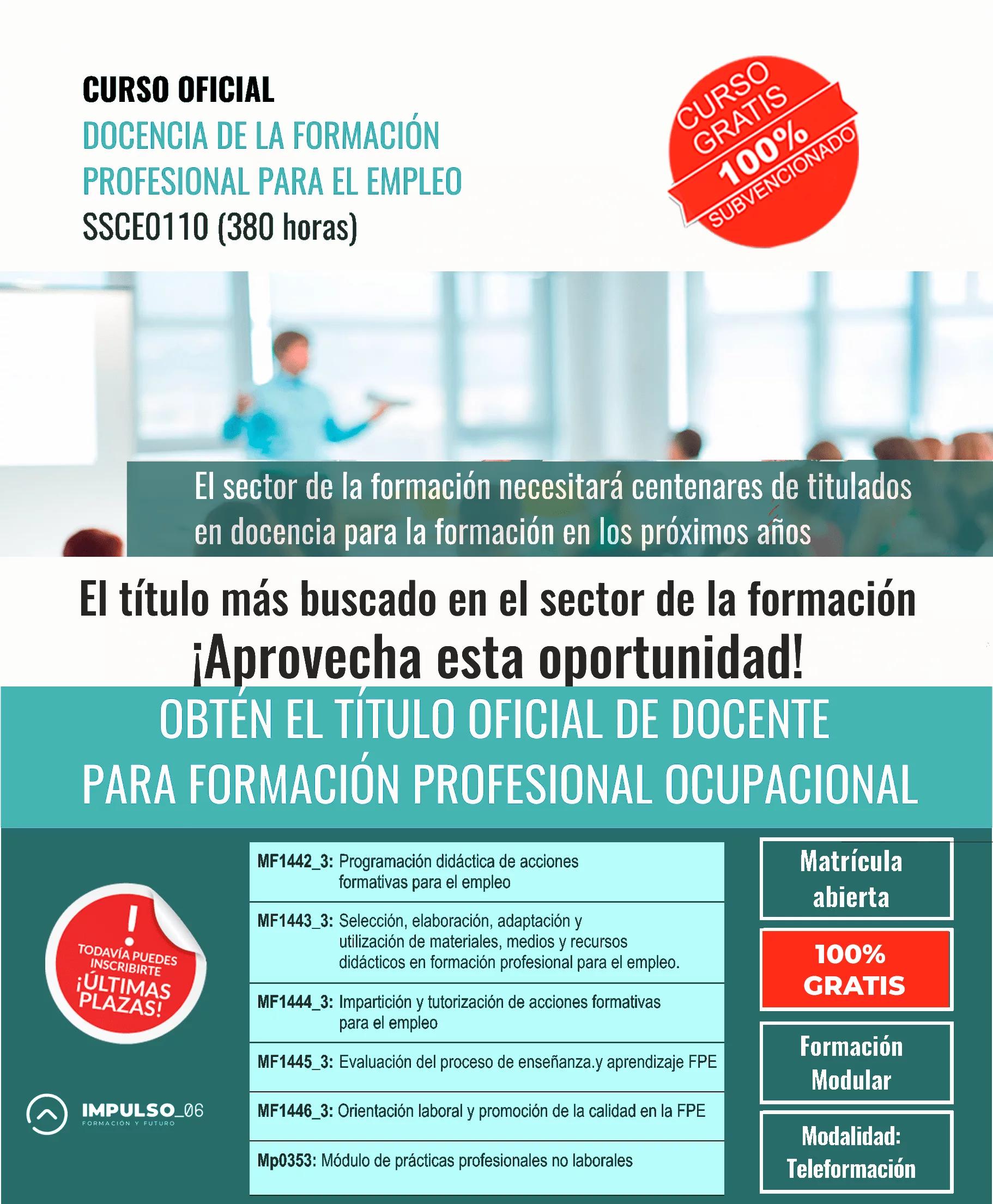 curso de docente para la formacion profesional para el empleo - Qué habilidades debe tener un docente para la formación profesional para el empleo