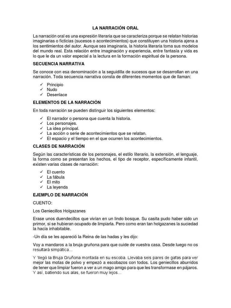 curso narracion oral - Qué partes tiene una narración oral