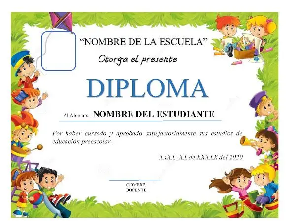 diploma de fin de curso para preescolar - Qué poner en los diplomas