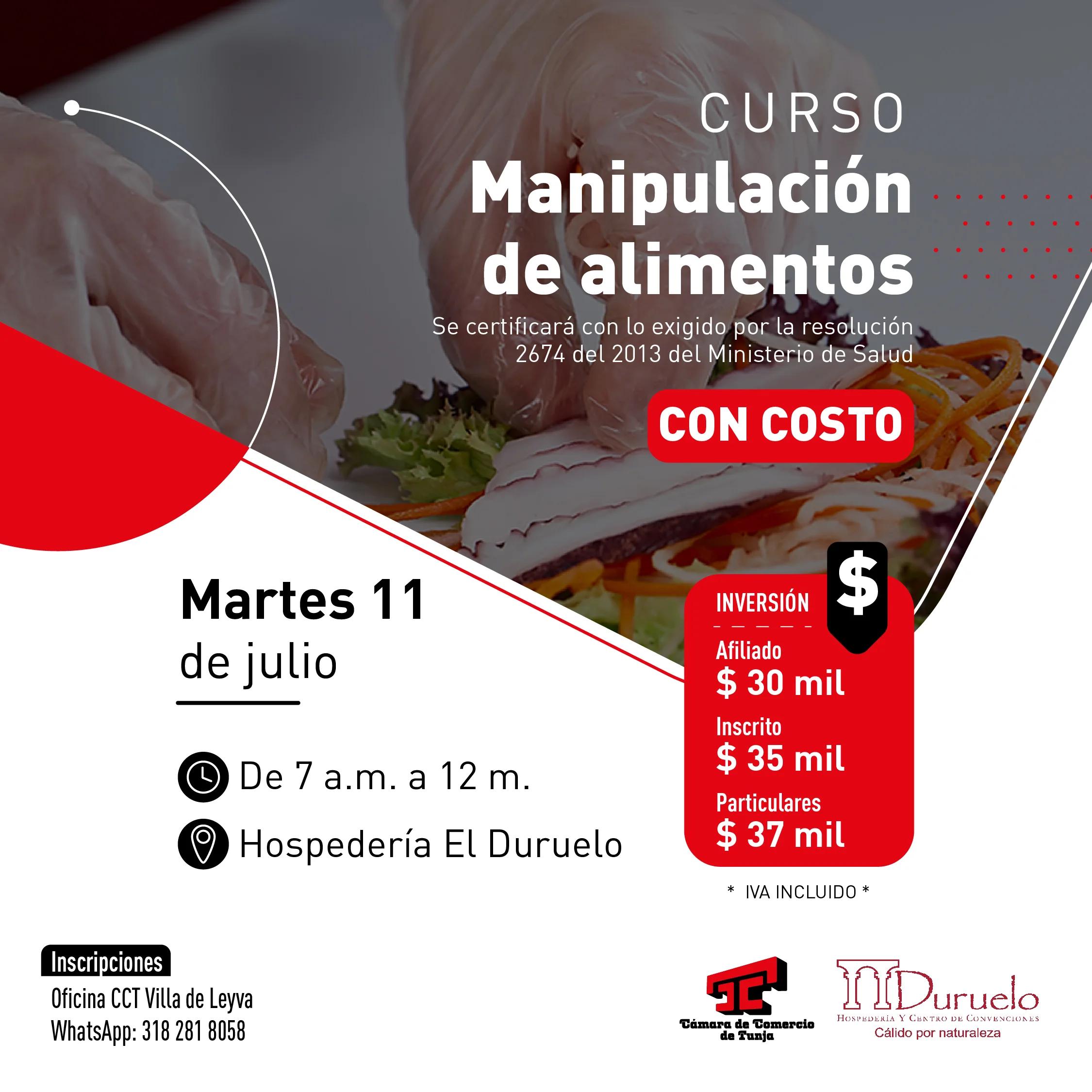 valor curso manipulación de alimentos - Qué precio tiene el carnet de manipulador de alimentos