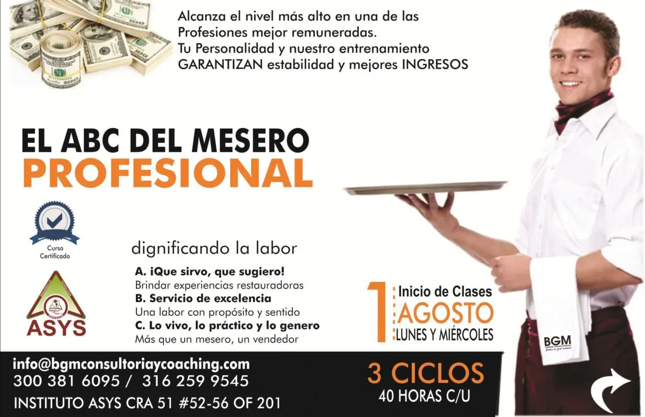 curso de mesero - Qué se necesita para hacer un mesero