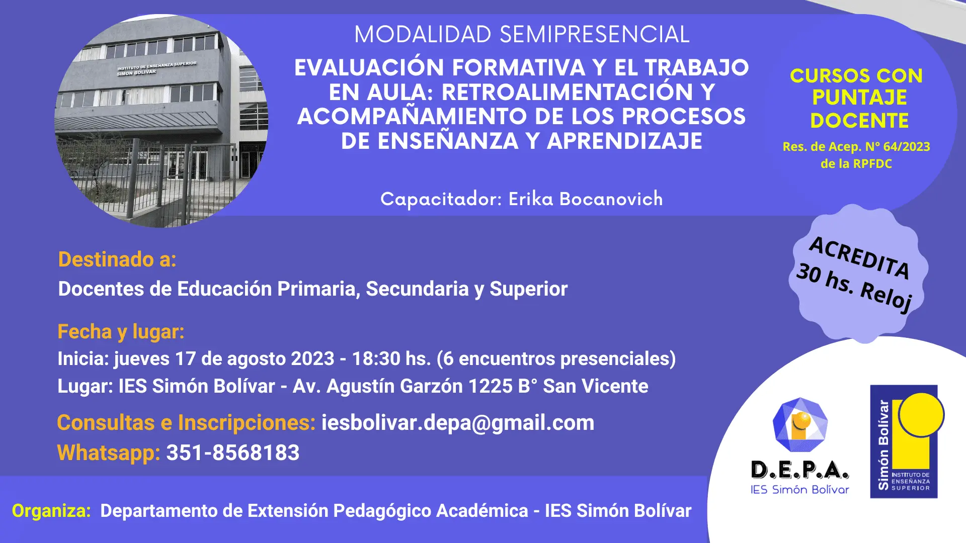 cursos con puntaje docente provincia de buenos aires - Qué talleres se pueden hacer con docentes