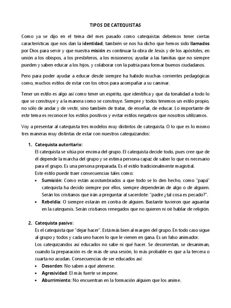 curso de catequista online gratis - Qué tipos de catequistas hay